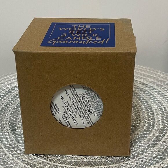 BBW White Barn Iced Winter Balsam 3 Wick Candle NWT - Picture 4 of 4